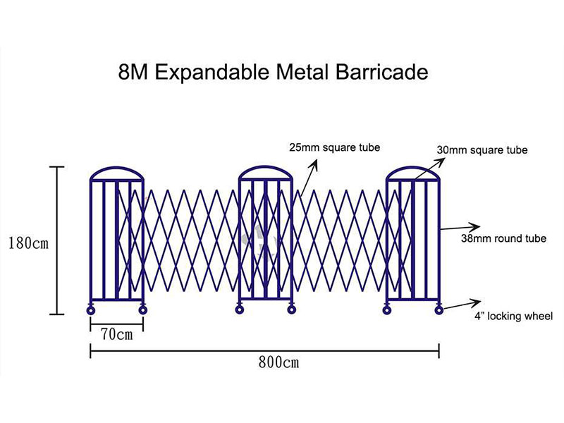 Expandable metal barricade